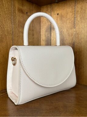 Olga Berg Cream Mini Top-Handle Bag